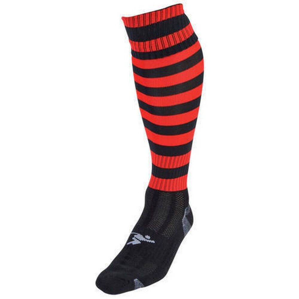 Precision Childrens/Kids Pro Hooped Soccer Socks / Black/Red